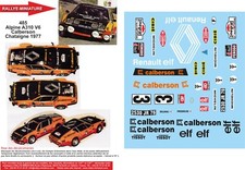 DECALS 1/18 REF 0485 RENAULT  ALPINE A310 V6 CALBERSON RALLYE CHATAIGNE 1977