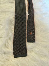 Cravate en tricot Hermès gris