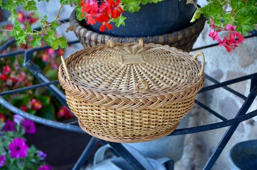 Panier rotin ancien - , vintage