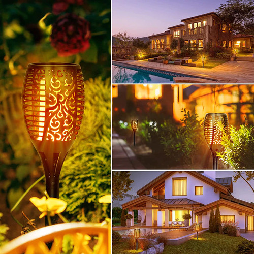 Lampe solaire led flammes - led,,