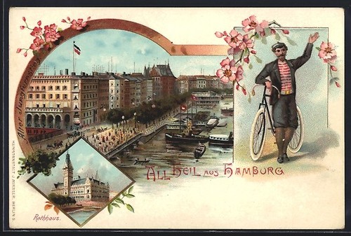 Lithographie hambourg hôtel - hambourg,,