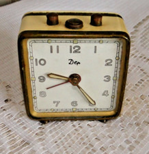Réveil ancien DEP mécanique petit modèle blanc et laiton collector