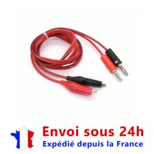 Cordon de test multimètre - Prise banane vers pince crocodile - 1 mètre - Neuf