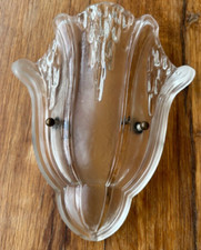 applique murale d’angle, art déco, fixations laiton, Ezan France