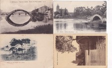 Lot de 4 postales anciennes postcards DOLE JURA arche du pont romain