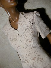 CHIC VINTAGE ROBE JERSEY 1960 TRUE VTG DRESS 60s MOD TWIGGY KLEID 60er  ( 38 )