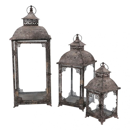 Lot trois lanternes - de, fer