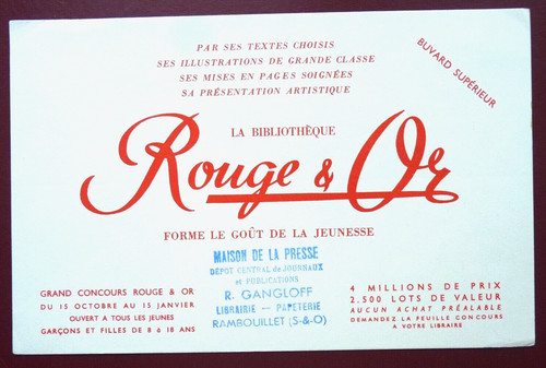 Buvard bibliothèque rouge - -,