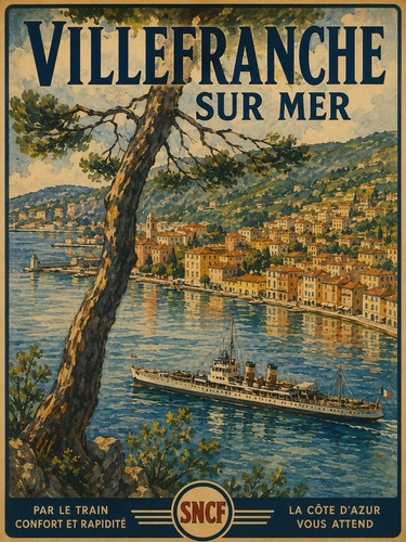 Affiche poster villefranche - affiche,