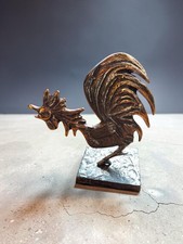 Sculpture bronze coq - sculpture, en