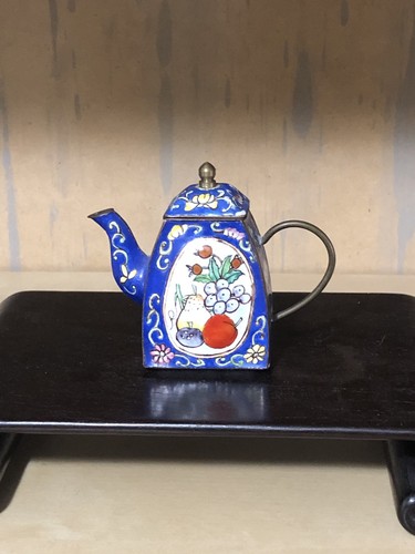 Antique cloisonne painting tea - painting,