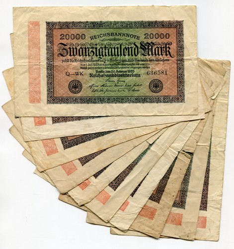 Ancien billet allemand 1923 - , 20