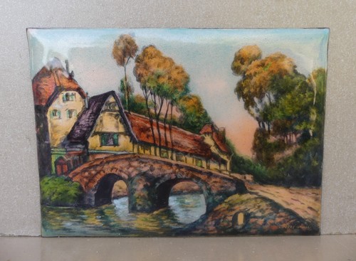 Tableau émaux sur - , cuivre