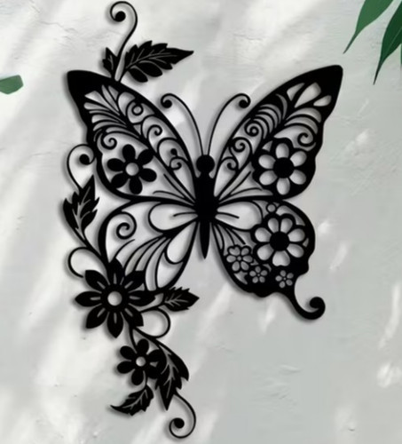 Deco murale metal papillon - deco,