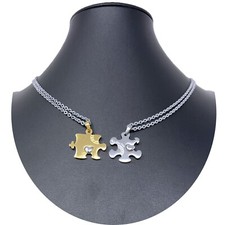 Puzzle Cœur Arge Or Pendentif