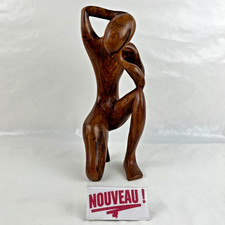 ➜JOLIE SCULPTURE/STATUE ABSTRAITE en bois exotique homme moderne moderniste 28cm