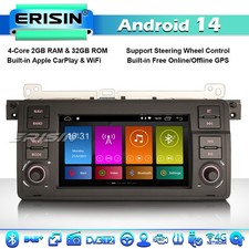 Android 14 DAB+ Autoradio CarPlay pour BMW Série 3 M3 E46 318 320 Rover 75 MG ZT