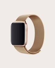 Bracelet Apple Watch Pour Montre Connecté Acier Inoxydable Métallique Or Doré FR