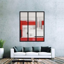Verrière intérieure 3 carreaux 125 x 102 cm noir Design Production
