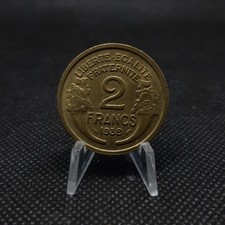 2 francs France 1939 - Morlon en Cupro-aluminium, TTB+,  sous pochette