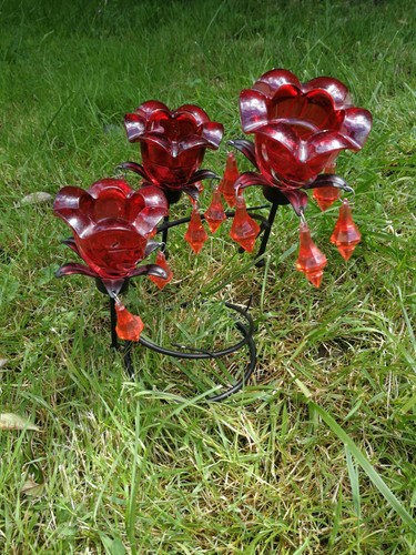Bougeoir rouge noir en - bougeoir,