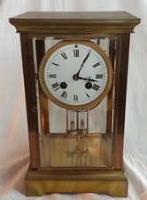 Ancienne Pendule Cage Horloge  19 Ème Laiton Mercure Old French Clock 
