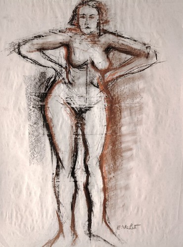 Dessin fusain sculpteur - dessin, du