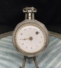 Montre de Gousset à Coq Ancienne Argent Massif XIX