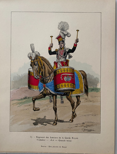 Gravure regiment des - regiment, lanciers