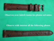 15 mm BRACELET FACON AUTRUCHE MARRON "GOLD" VEAU VERITABLE COUTURE TON SUR TON