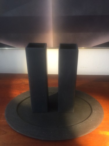 Two hand made slate vases - hand,