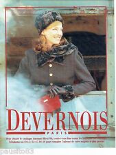 PUBLICITE ADVERTISING 116  1996   Devernois  pret à porter  manteau femme