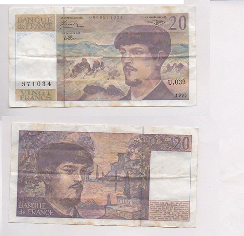 Billet francs 1993 debussy - billet,