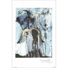 DALI Salvador - Lithographie "Les chevaux Daliniens, Don Quichotte " 56x36cm - 1