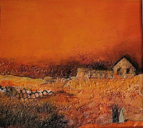 Tableau paysage abstrait - , et
