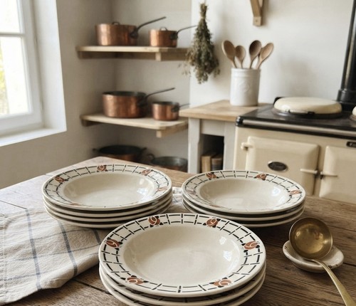 Assiettes anciennes creuses - 6,