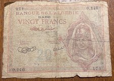 BILLET DE 20 FRANCS ALGERIE