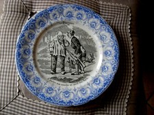 assiette ancienne parlante ST AMAND HAMAGES Les proverbes n° 8 époque année 1900