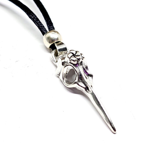 Pendentif crâne corbeau - de,