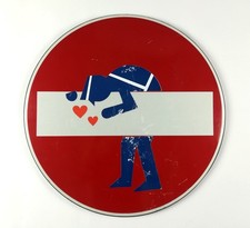 Panneau CLET "Il poliziotto innamorato" 60cm street art pop art urban
