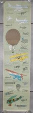 RARE ET ANCIENNE AFFICHE ANNÉES 50 ILLUSTRATION TRE TRYCKARE AVIATION