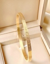 Bracelet Acier Inoxydable Jonc Homme Femme Bijoux Doré Manchette Or Jaune