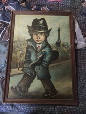 ancien tableau huile sur bois