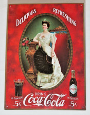 COCA COLA Plaque publicitaire métal 35 X 25 cm ♠  rétro vintage pin up ➤