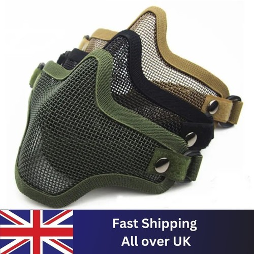 Tactical steel mesh half face - steel,