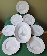 Sarreguemines Faïence XIX èm Service à Asperges (Grand plat creux + 7 assiettes)