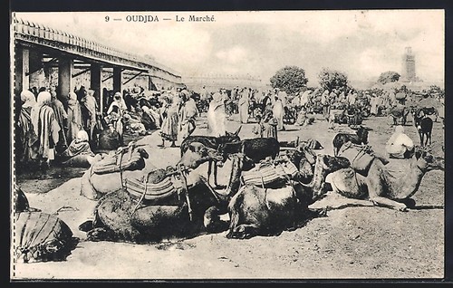 Cpa oujda marché - oujda,,