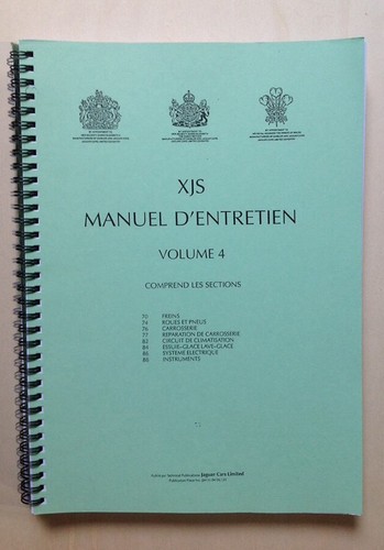 Manuel entretien jaguar xjs - manuel,
