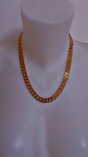 84grammes Vintage Gros collier plaqué or 18carats gourmette chaine mixte