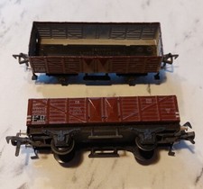 2x Fleischmann Wagon 1205 Marchandise Train Électrique Miniature Ho US Zone